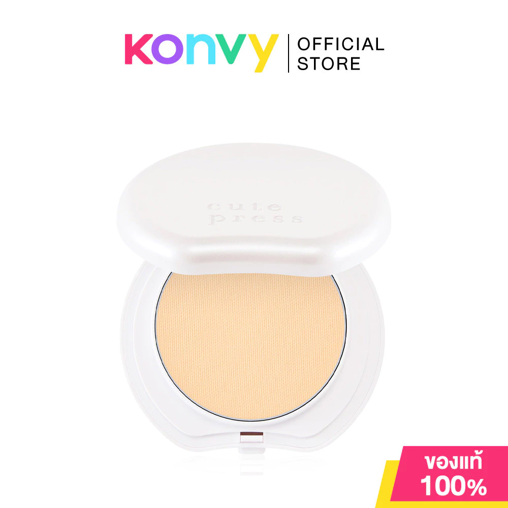 Cute Press Hybrid Airbrush Blotting Finish Powder 8g #Translucent แป้งอัดแข็งสูตรคลีน คิวท์เพรส เซ็ตผิวสวย คุมมัน.