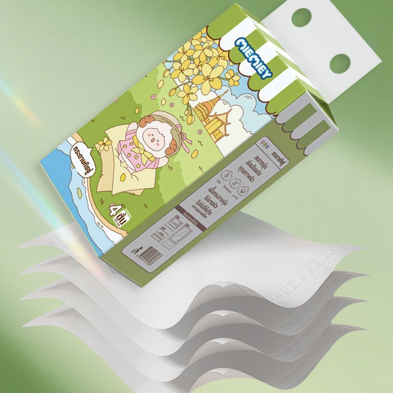 กระดาษทิชชู่ดึงได้ ทิชชู่แขวนผนัง กระดาษเช็ดหน้า 4 ชั้น กระดาษชำระ ทิชชู่เช็ดมือ แบบดึง ขนาด 1000 ชิ้น - รูปที่ 5