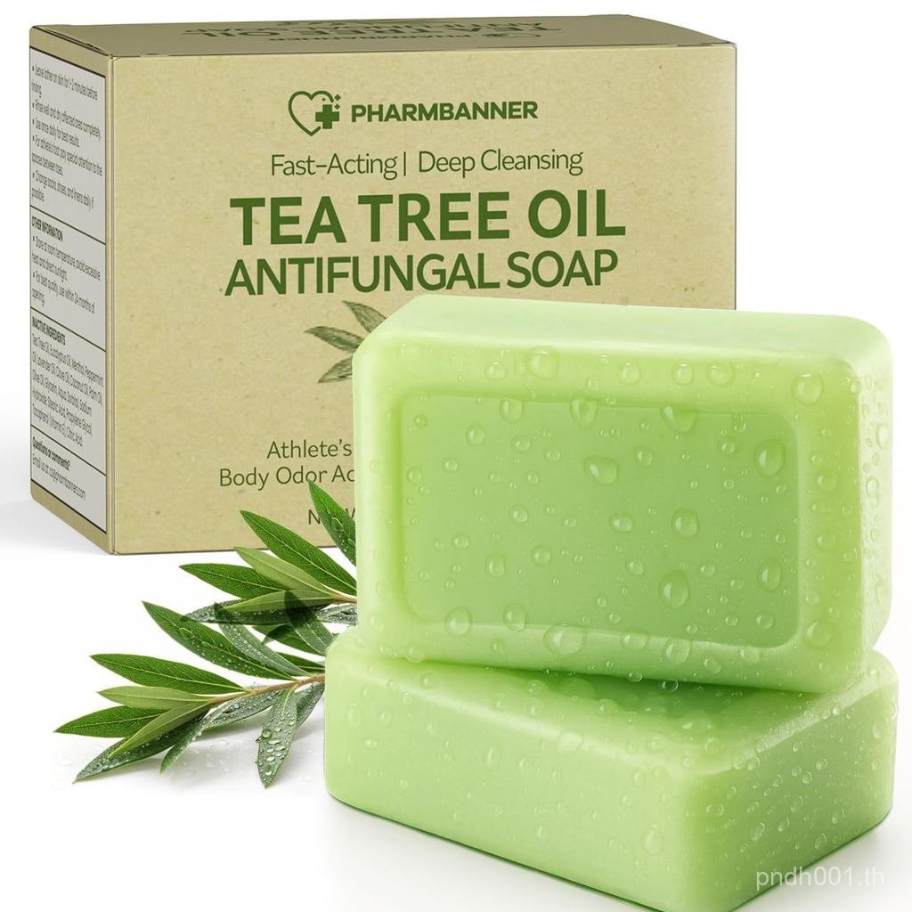 บาร์สบู่ป้องกันเชื้อรา Tea Tree – Body Wash for Face & Body Acne, Foliculitis, Jock Itch, กลาก, นักก