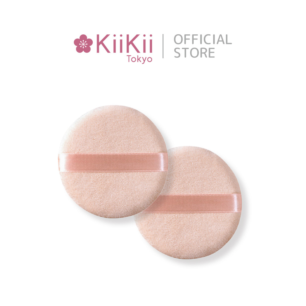 KiiKii พัฟแป้งฝุ่น พัฟแต่งหน้า แป้งพัฟเนื้อนุ่ม วงกลม หนา ไม่บาดผิว 1 ซอง มี 2 ชิ้น