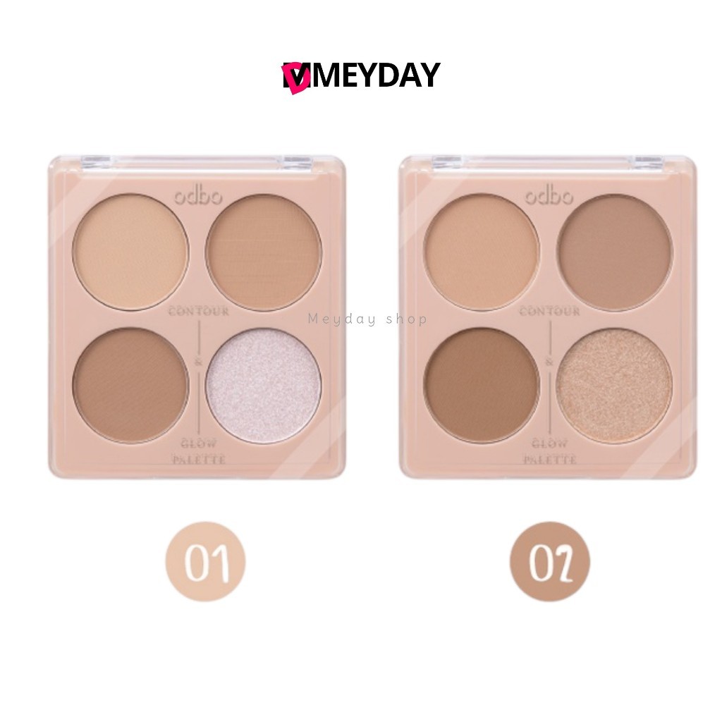 (OD1303) odbo โอดีบีโอ คอนทัวร์ แอนด์ โกลว พาเลท  Contour & Glow Palette