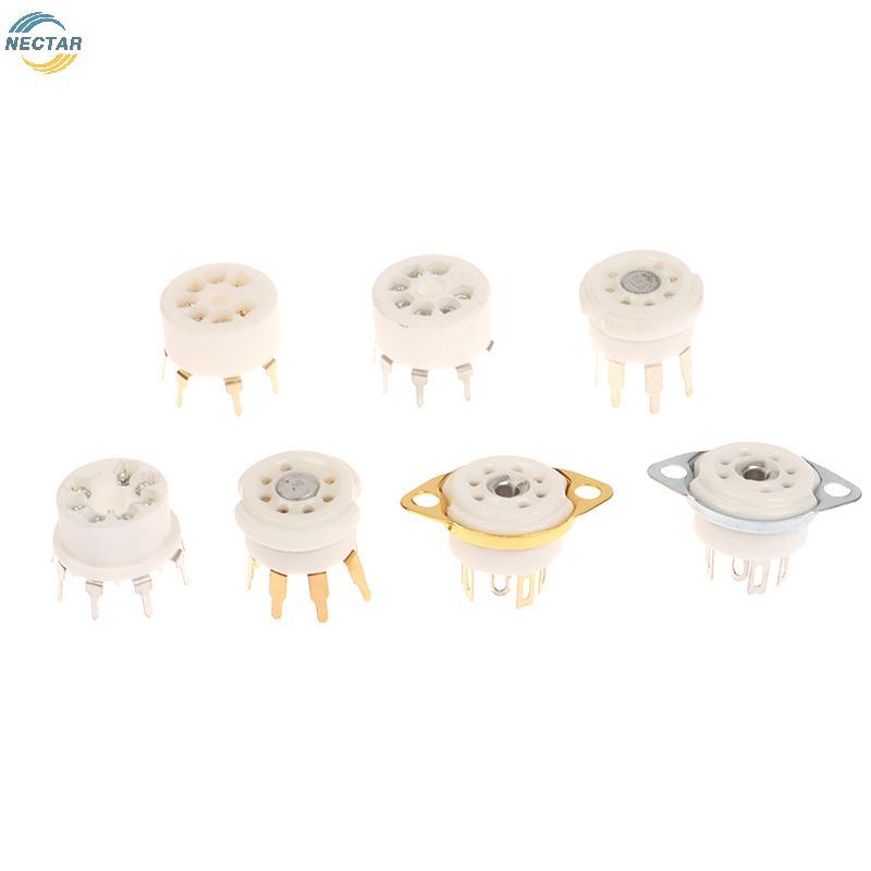 TAR 1PCS 6AQ5 EAA91 6J1 6J2 6X4 6Z4 ซ็อกเก็ตหลอดGold-Platedซ็อกเก็ตสําหรับ 7Pin B7G Vaccumหลอดเครื่อ