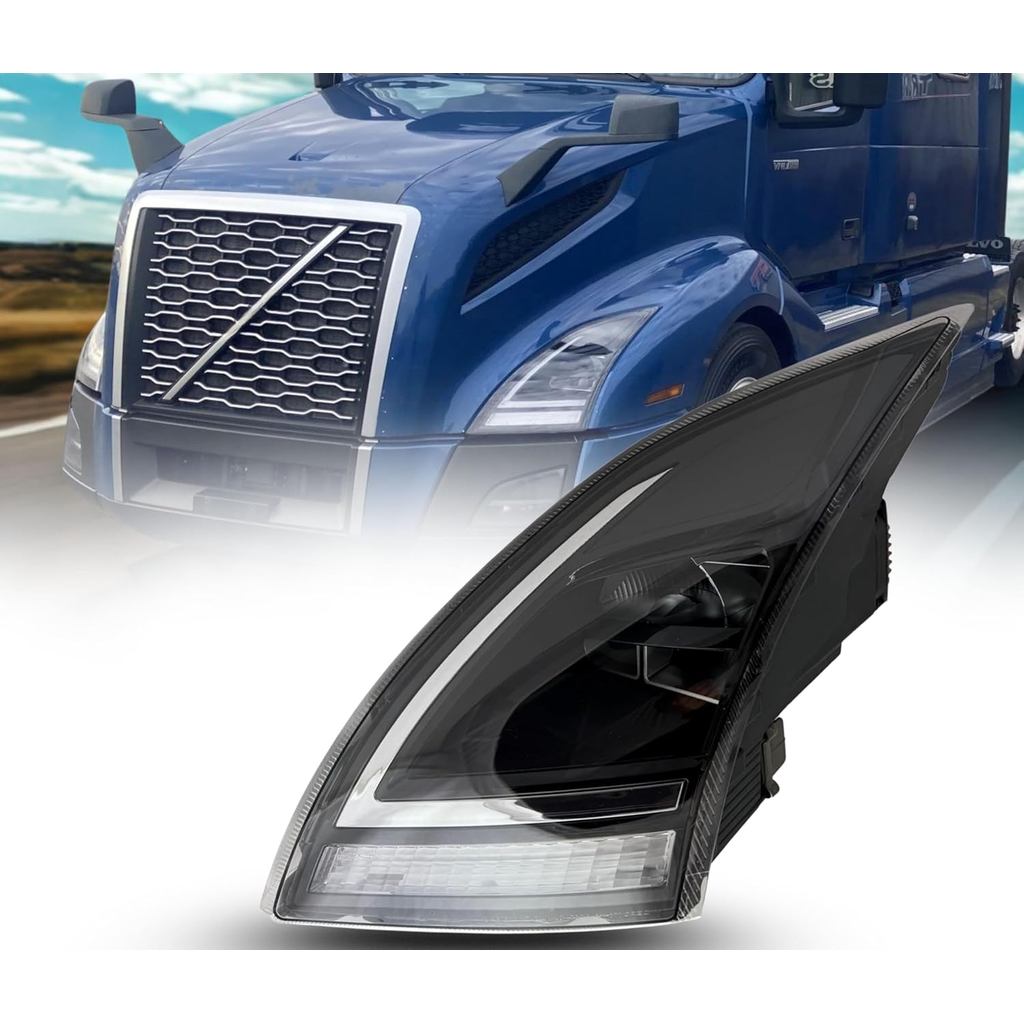 ไฟหน้าสําหรับ Volvo 2018 2019 2020 2021 2022 2023 2024 VNL/VNR LED ชุดไฟหน้า | ว/หลอดไฟ | เลนส์ใส | 