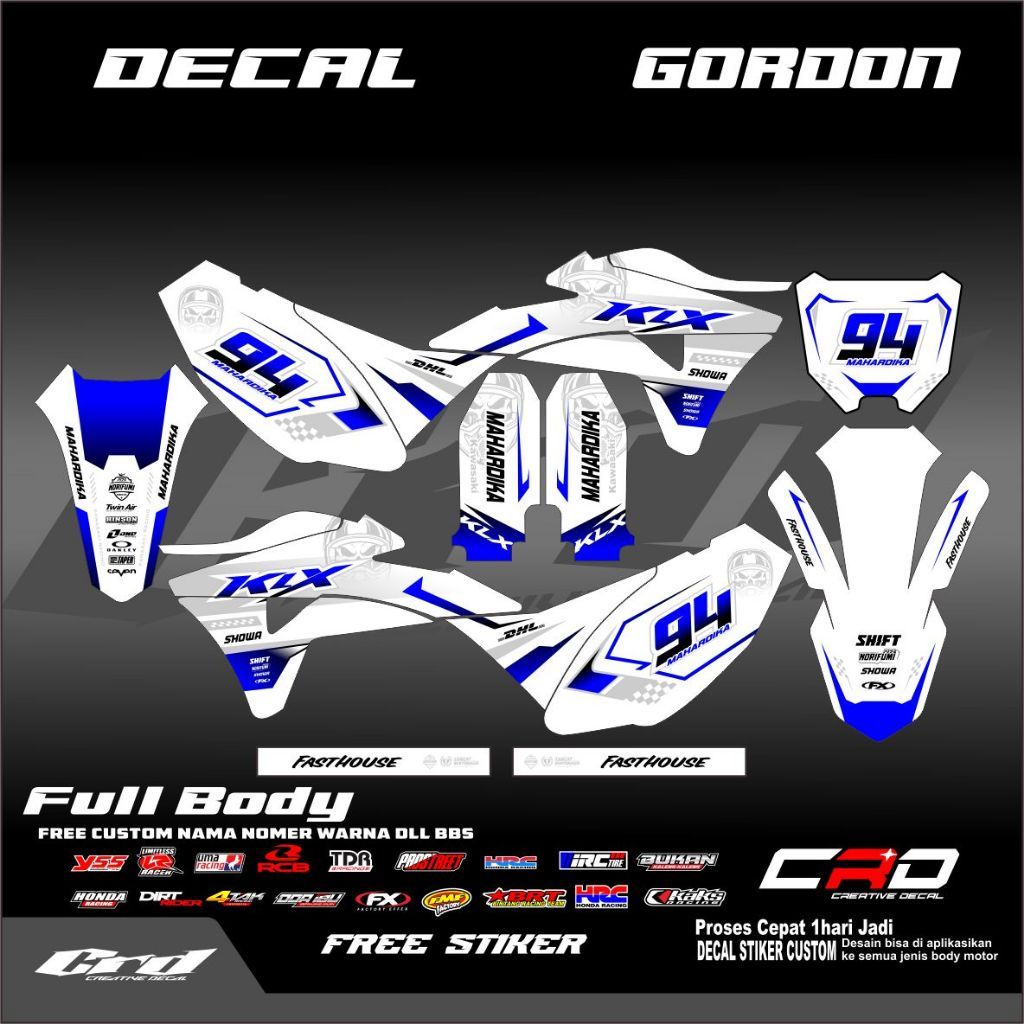 สติ๊กเกอร์รูปลอก KLX Gordon FULL BODY Decal Gordon Decal สติกเกอร์ Variation KLX Gordon ฟรีขอ