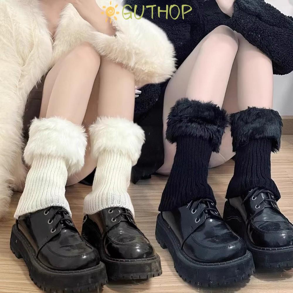 ผ้าคลุมรองเท้าขนสัตว์ Guthop อุ่นขาถักหนา พร้อมส่ง