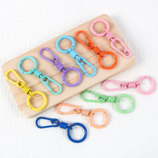 1PC สีอบที่มีสีสันฤดูใบไม้ผลิ Rebound แหวนพวงกุญแจ DIY Mountain Chain พวงกุญแจจี้เครื่องประดับ