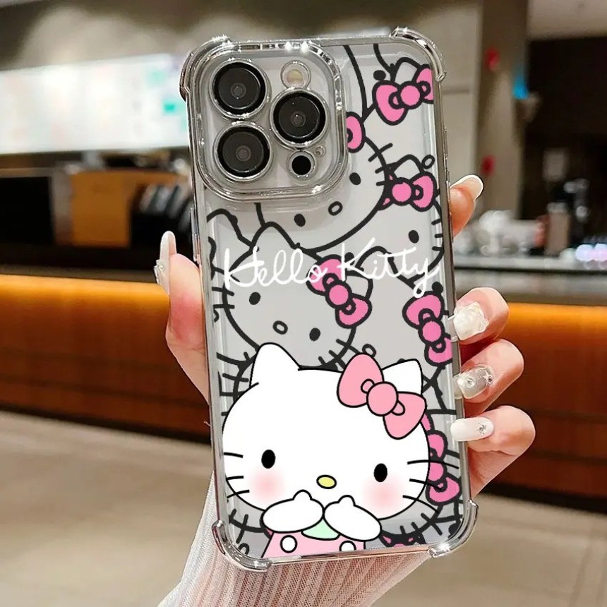 สําหรับVivo Y31 Y21D Y35 Y76 Y77 Y78 Y36 Y27S Y18 Y28 Y29 Y04 Y29S Y400 Proเคสโทรศัพท์สี่มุมถุงลมนิรภัยAnti fall soft Kawaii Hello Kitty Cat Cover ราคา ถูกที่สุด ดีลบีเคเค แกลเลอรีภาพที่ 5