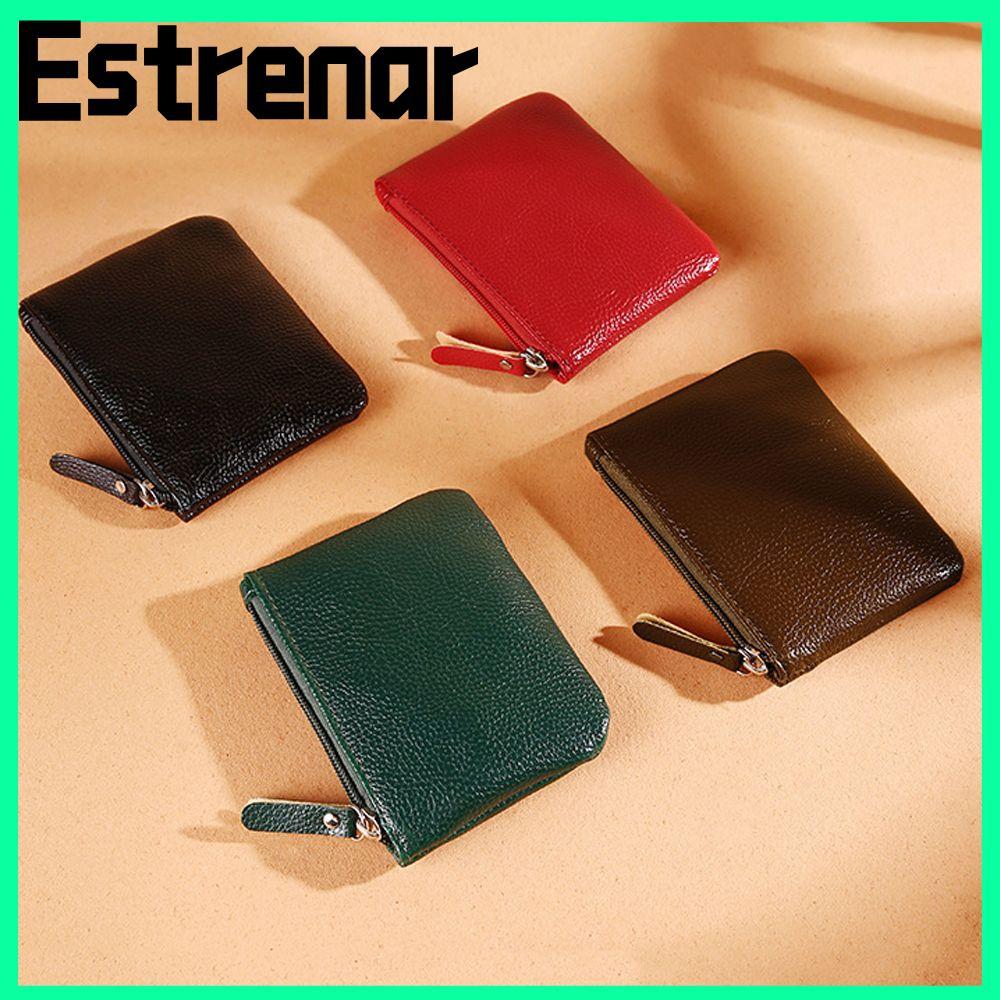 ESTRENAR Card Wallet Retro Minimalist Matte PU Leather Coins Bag