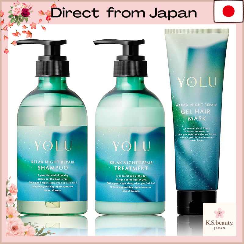 [Limited Summer 2025] YOLU Yoru Shampoo, Treatment, and Gel Hair Mask Set - Relaxing Night Repair[Di