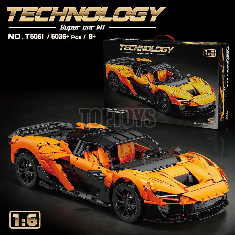 1:6 Master McLaren W1 T5051 (5036 ชิ้น) ขนาดใหญ่รถสปอร์ตรุ่นบล็อกตัวต่อของเล่นของขวัญ
