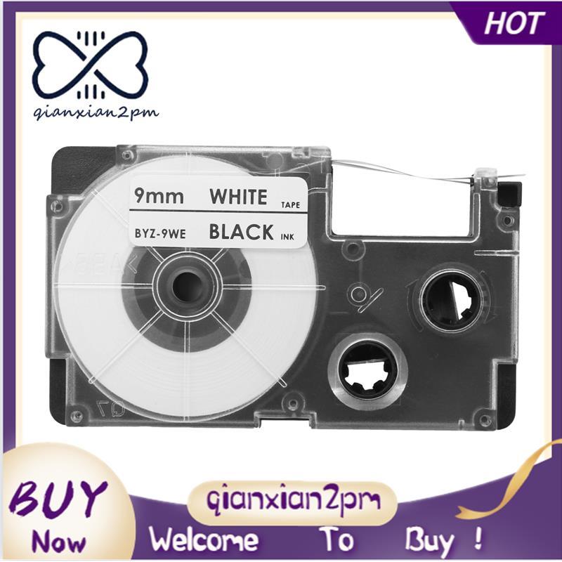3 แพ็ค 9 มม. สีดําบน White Label Tape Label Maker ใช้งานร่วมกับ -120, -60, -100, KL750B, KL750, KL72