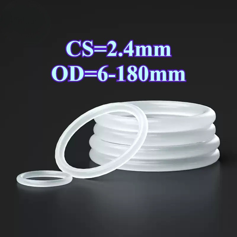 ปะเก็นโอริง CS2.4mm*OD6-180mm O-ring แหวนซีลซิลิโคนสีขาวซีลเกรดอาหารแหวนยางกันน้ําปะเก็นยืดหยุ่น[12wwg-FC] - รูปที่ 2
