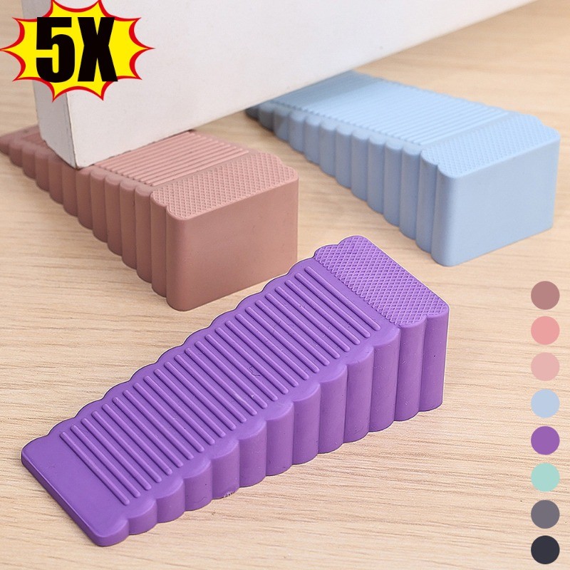 [H&L]ลิ่มกันชนประตูยาง 95x40 มม. | การออกแบบป้องกันการลื่นไถลกันลมสําหรับใช้ในบ้าน/สํานักงานประตูพื้นทนทานหยุด (ตัวเลือก 1/3/5 ชิ้น)