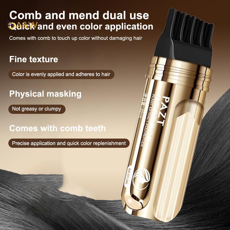 A&W 2 In 1 Plant Hair Dye Stick Withb ck สีน้ําตาลยาวนานชั่วคราวสีผมผมสีขาว Hairline ปากกาล้างทําควา