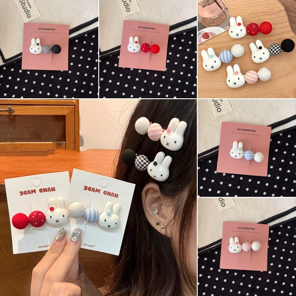 ของเล่นการ์ตูนคลิปกระต่ายและเป็ด สำหรับผมเรียบ ของใช้เสริมทรงผมสำหรับเด็ก