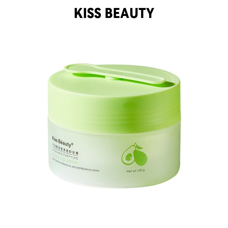 Kiss Beauty Avocado Cleansing Balm Three-In-One Lip And Face Makeup Remover ทําความสะอาดอ่อนโยนควบคุ