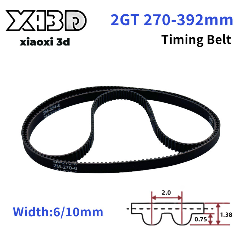 1PCS GT2 Synchronous Timing Belt 270-392mm 3D Printer 300mm Belt Width 6/10mm  Closed Loop Rubber Se