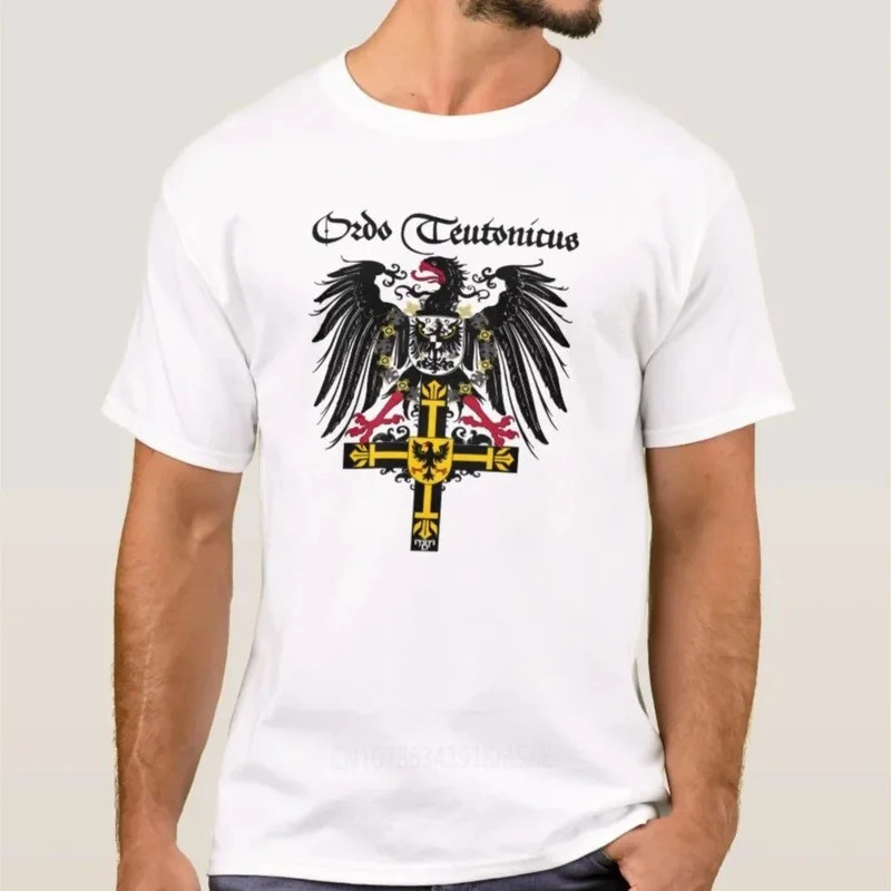 แฟชั่นมังงะใหม่ Teutonic Knights Emperor Eagle Cross เสื้อยืดเหรียญเยอรมัน ฤดูร้อนผ้าฝ้ายแขนสั้น O-ค