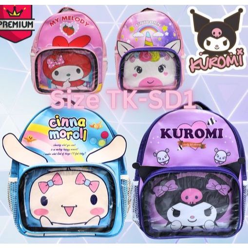 Kuromi ~ Sanrio Kuromi Melody Cinamonroll SANRIO Wings กระเป๋าเป้โรงเรียนสําหรับเด็ก