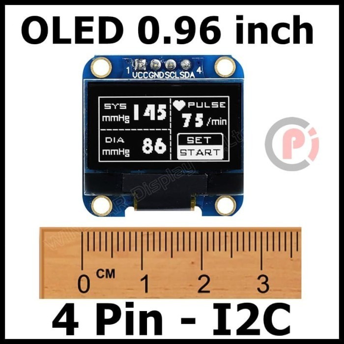 LCD OLED 0.96 นิ้ว 4 Pin I2C IIC 128x64 0.96" จอแสดงผลการเขียนสีขาว