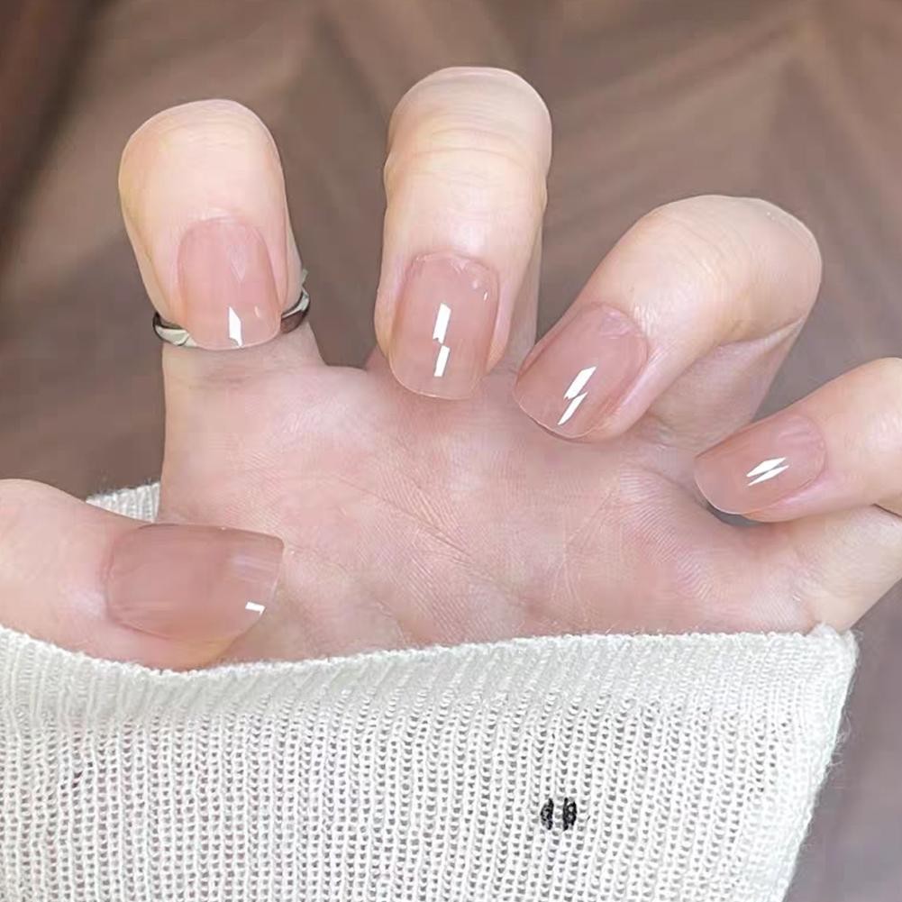 เล็บปลอม Cat Eye Plain Design Maroon Color Tablets False Wearable E9b9