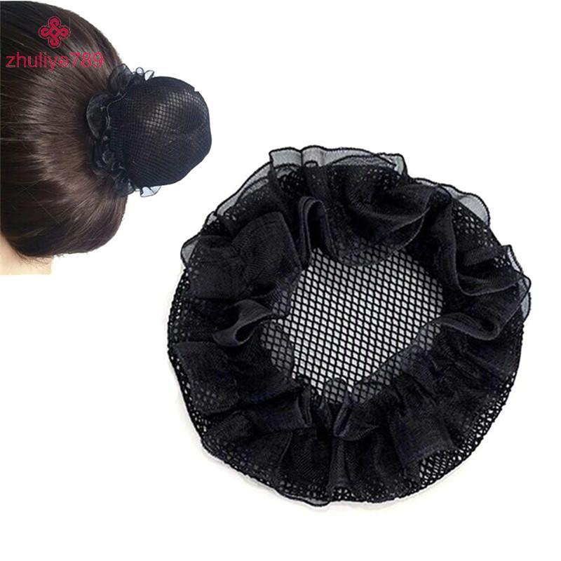 <zhuliye789>ใหม่สุภาพสตรีSolid Plan ck Hair Bun Cover Snoodสุทธิบัลเล่ต์ผู้หญิงเต้นรําสเก็ตNice