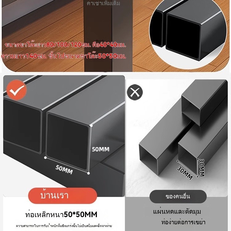 โต๊ะทำงาน โต๊ะคอม ใช้ในสำนักงาน 140/120/100/80CM โต๊ะคอมฯเกมมิ่ง สไตล์โมเดิร์น โต๊ะเสริมค้ำยันเฉียง มั่นคงไม่โยก DESK - รูปที่ 4