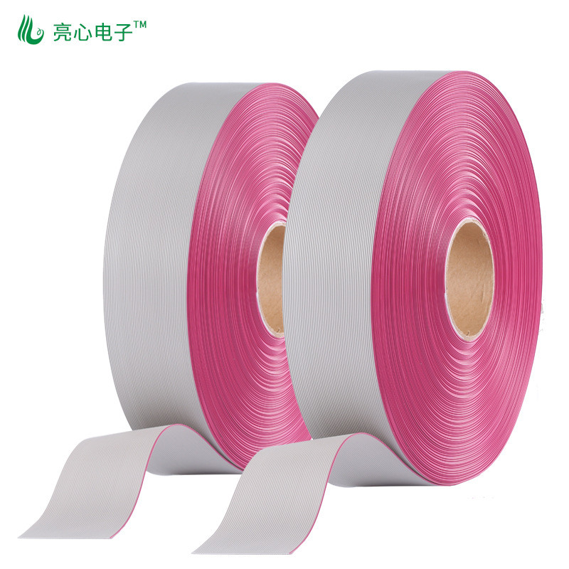 ผู้ผลิต UL2651 สายแบนสีเทาขอบแดง 28โดยรวม1.27 สายแบนยืดหยุ่น 0.127 ทองแดงดีบุก 2-64พี