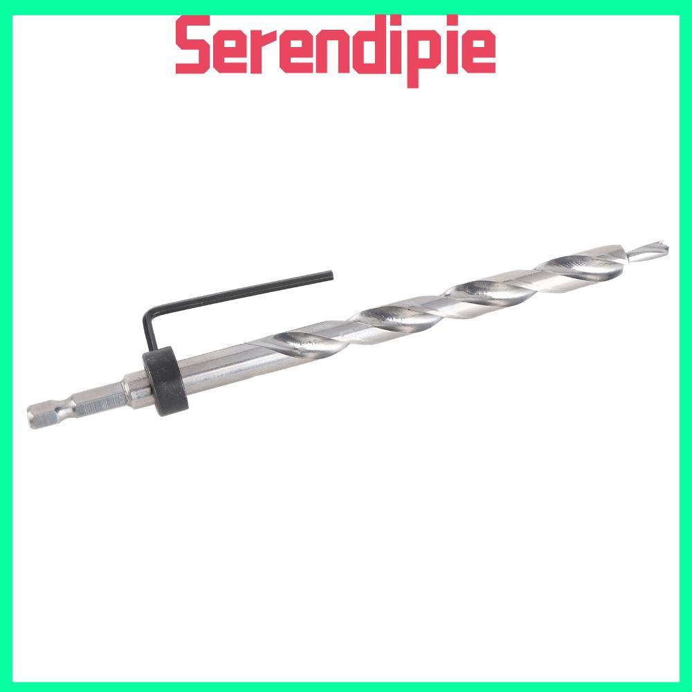 SERENDIPIE ดอกสว่านเจาะรูกระเป๋า 2 ชิ้น, 3/8 นิ้ว (9.5 มม.) 1/4 นิ้ว Hex Shank Twist Step Drill Bit,