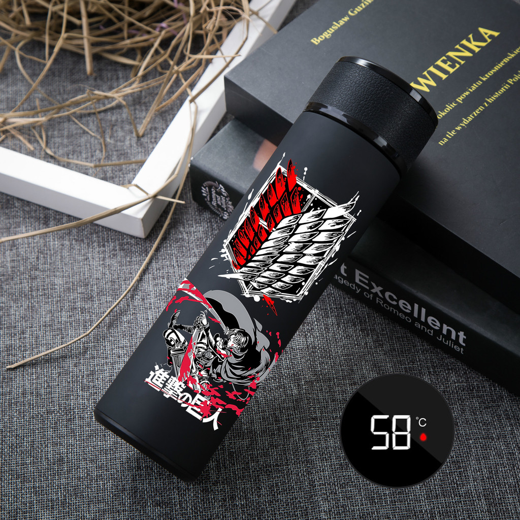 โจมตีTitan Wings of Freedom 304 สแตนเลสสูญญากาศฉนวนถ้วย-Double Wall Leakproof BPA-ฟรีขวดน้ํา-ถ้วยกาแฟ-ธีมอะนิเมะฉนวนกันความร้อนนักเรียนชายหนุ่มผู้ใหญ่