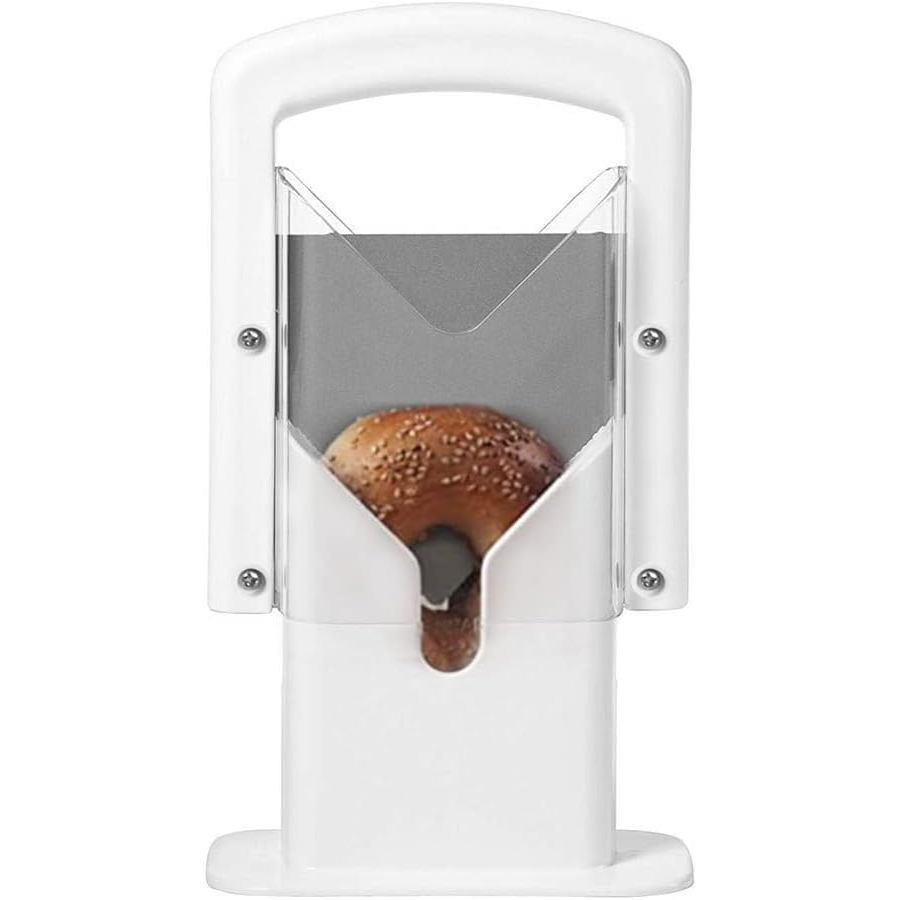 เครื่องตัด Bagel ด้ามจับนิรภัย เครื่องตัด Bagel สแตนเลส (สีขาว)