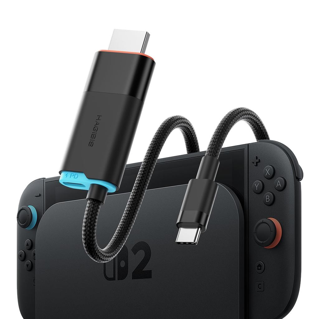 Hagibis Switch2 Dock for Nintendo Switch1/2 & Switch OLED, USB C to HDMI Cable Adapter with 4K@60Hz 