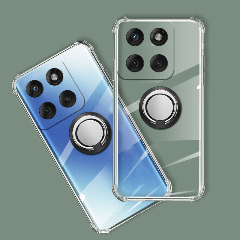 สําหรับ Motorola Moto G67 Power G57 Power เคสโทรศัพท์แหวน Ultra Thin Clear รถ Kickstand Bracket Soft