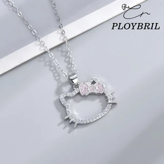 PLOYBRIL หวานน ่ ารัก Hello Kitty จี ้ สร ้ อยคอสําหรับสาว Thorns สร ้ อยคอเครื ่ องประดับของขวัญวาเลนไทน ์ X024