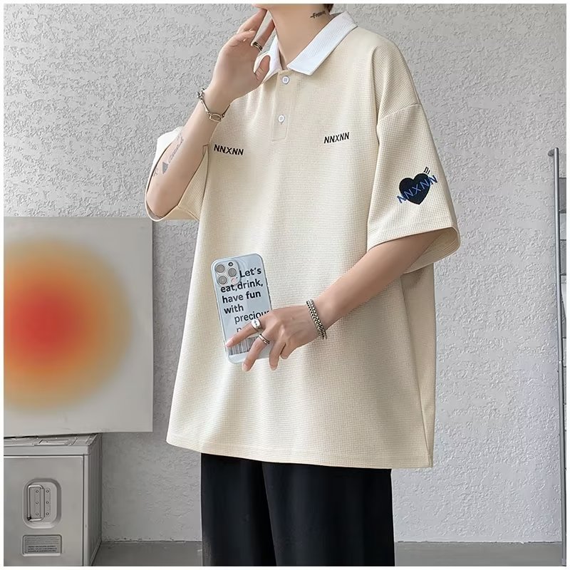 เสื้อAmerican Waffle POLO แขนสั้น สไตล์ใหม่ เหมาะสำหรับฤดูร้อนและ STREET WEAR