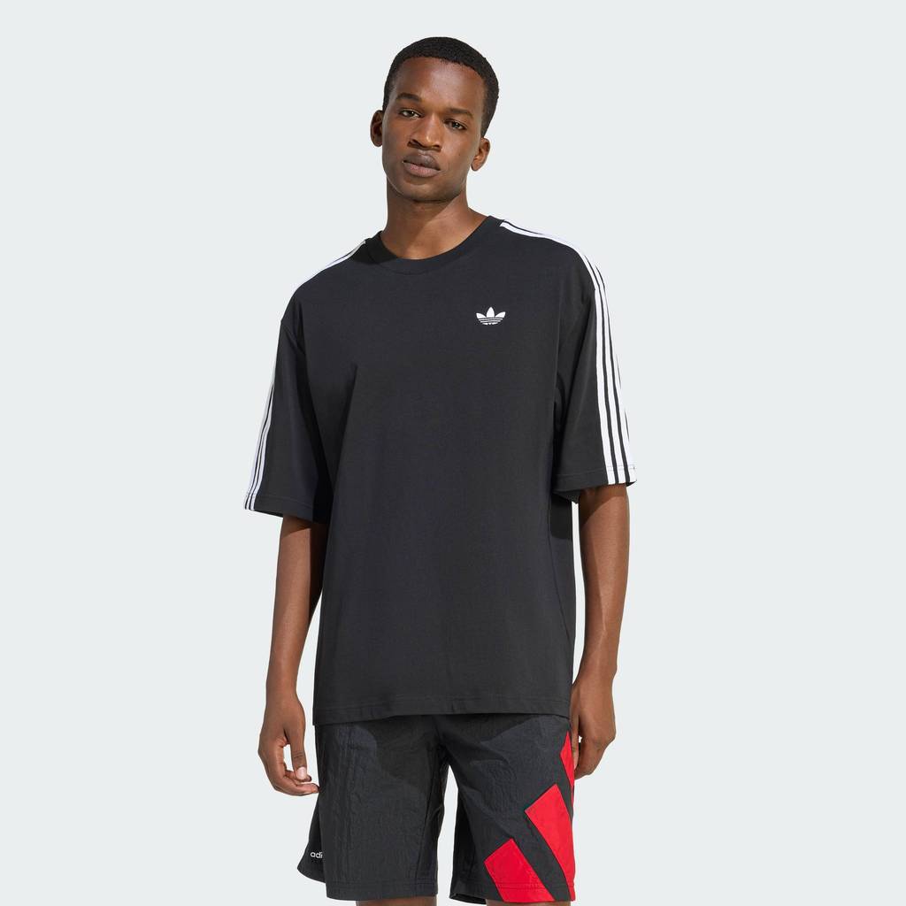adidas Lifestyle ADICOLOR 3-STRIPES OVERSIZED TEE Men Black KD4095