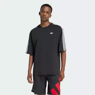 adidas ไลฟ์สไตล์ เสื้อยืดโอเวอร์ไซส์ ADICOLOR 3-STRIPES ผู้ชาย สีดำ KD4095