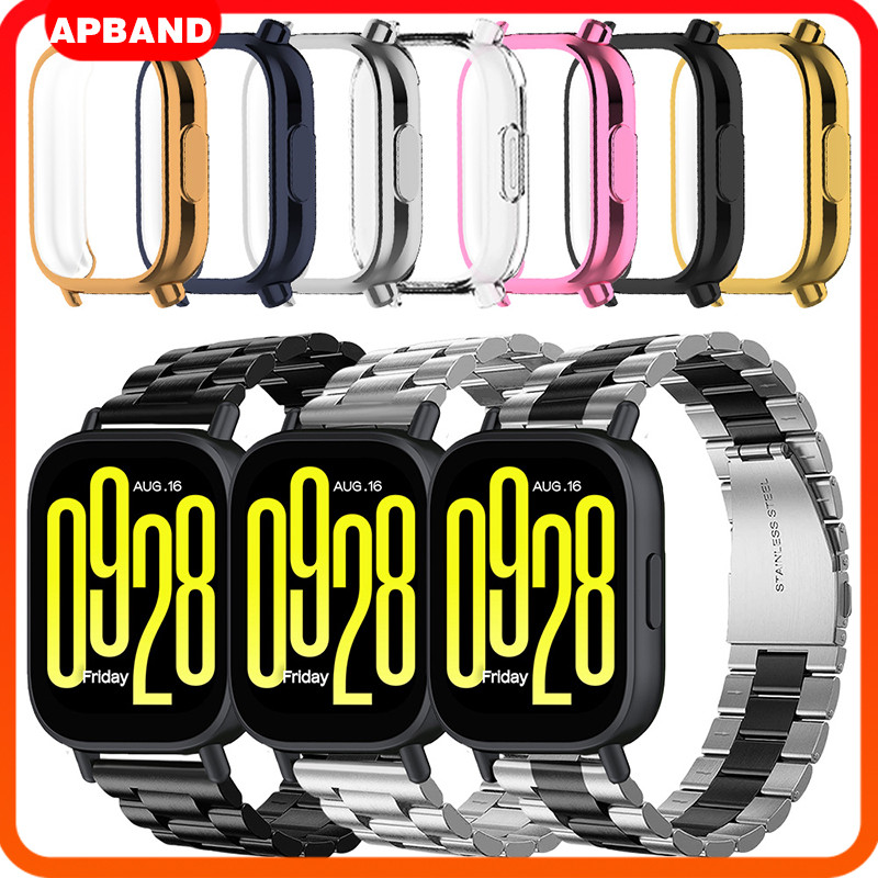 for Redmi Watch 5 Active /5 Lite ปลอก TPU + สายสแตนเลส สำหรับสมาร์ทวอทช์ เคสนุ่ม แถบโลหะหรู เกราะป้องกันหน้าจอ