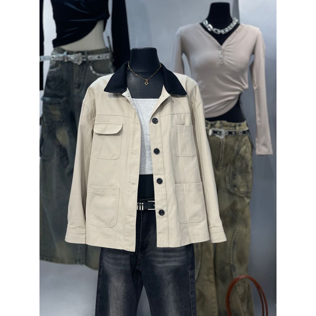 MC-LB BLACK COLLAR SOFTJEANS JACKET261009