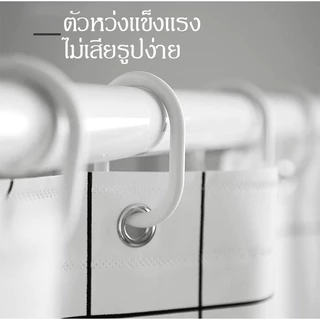 ม่านห้องน้ำ PEVA กันน้ำ กันเชื้อรา ไม่ต้องเจาะ ม่านห้องน้ำหนาพิเศษ ฟรีตะขอ C-Hook ขนาด 80×180/120×180/180×180CM