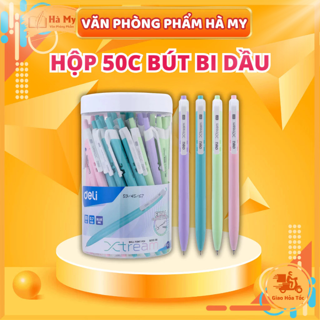 ปากกาลูกลื่นน้ํามัน XTREAM Deli Press Tip 0.7มม. Nib (หมึกสีน้ําเงิน) - EQ03336