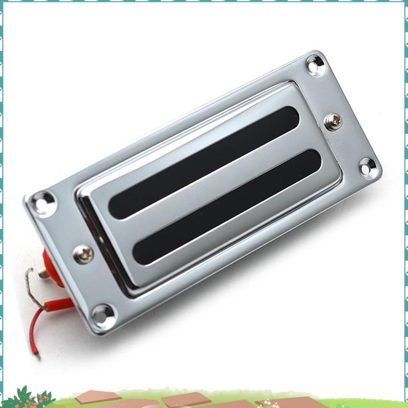 Uejfrdkuwg 2 สาย 68X29MM มินิกีตาร์ไฟฟ้า Humbucker รถกระบะกรอบโลหะสําหรับ LP กีตาร์ Chrome, คอ