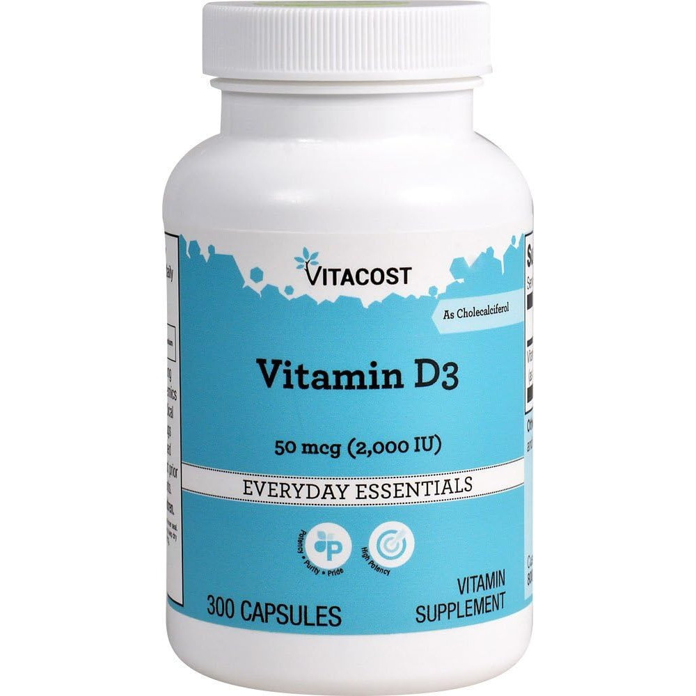Vitacost Vitamin D3 (as Cholecalciferol) -- 2000 IU - 300 แคปซูล