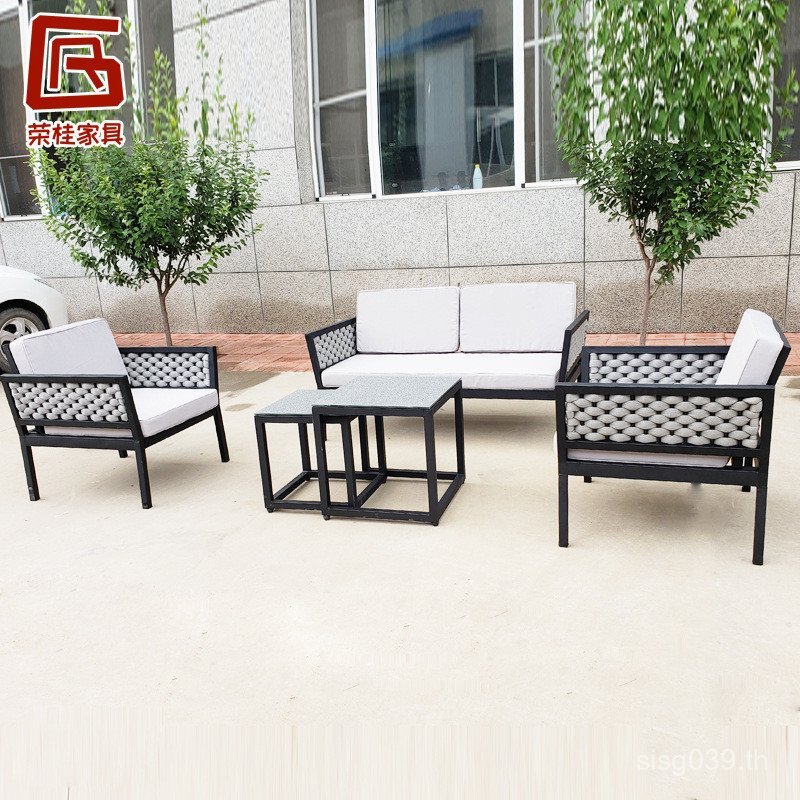 โต๊ะเก้าอี้ เก้าอี้หวาย Courtyard Terrace กลางแจ้งพร้อมสต็อก Leisure Garden ชุดผสมระเบียงกลางแจ้งเรี