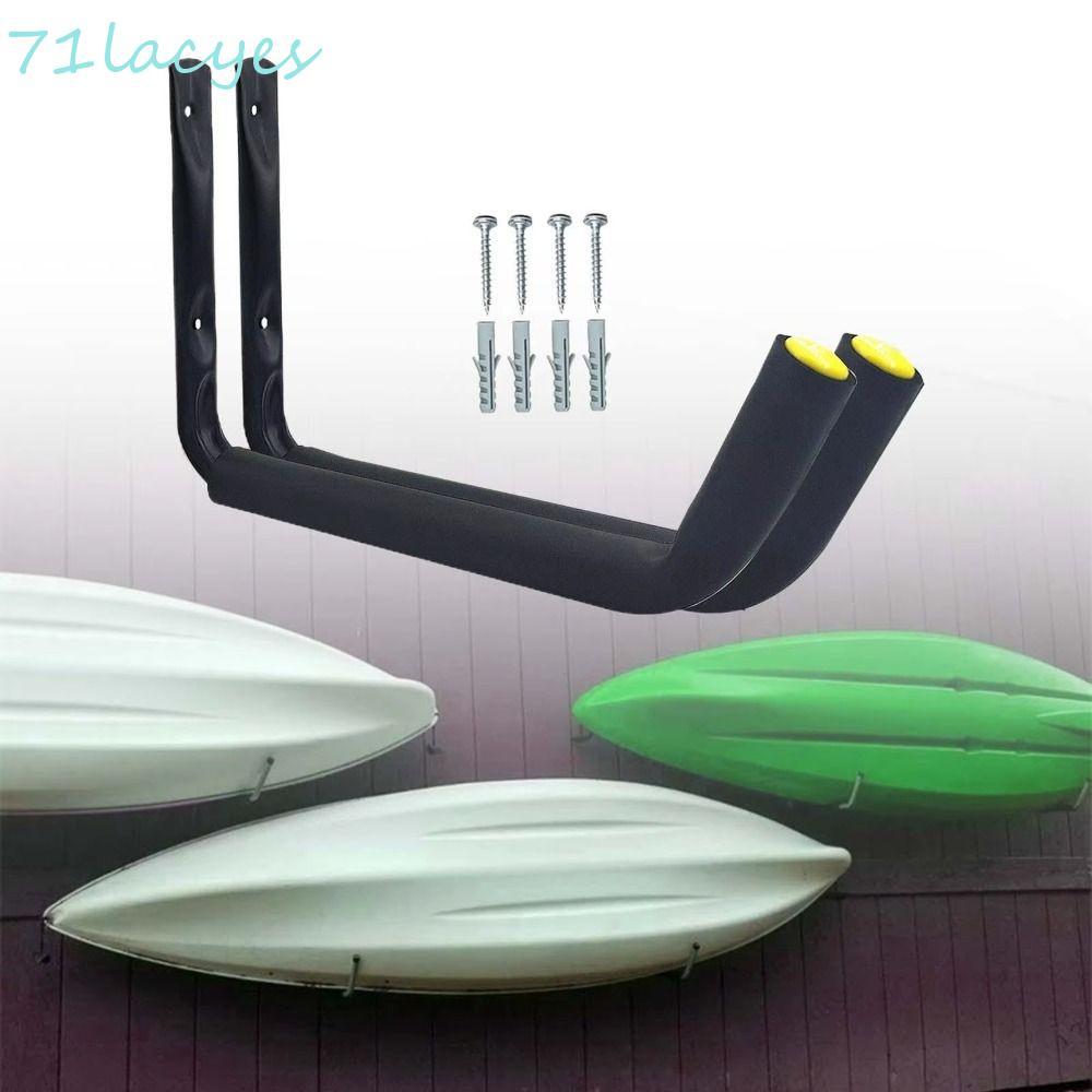 LACYES Kayak Rack, Heavy Duty Wall Mounted Kayak Hanger Tool Bracket สีดําอเนกประสงค์โรงรถ Kayak Sto