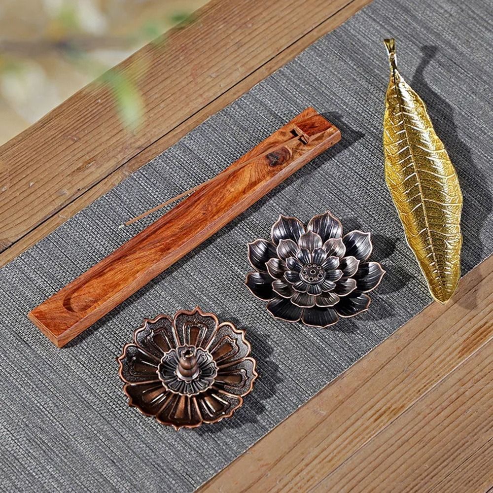 AUGUSTINA กระถางธูป, 2/3 ชั้นที่ถอดออกได้ผู้ถือธูป Ash Catcher, เครื่องประดับ 6 หลุม Lotus Design Vintage Lotus Aromatherapy Stand Office Use ราคา ถูกที่สุด ดีลบีเคเค แกลเลอรีภาพที่ 9