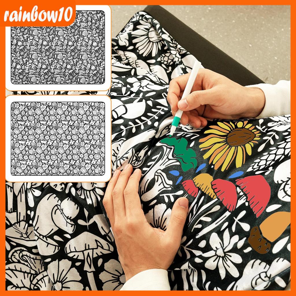 ระบายสีผ้าห่มตุ๊กตาของตัวเองผ้าห่มระบายสี ทําเอง พร้อมปากกา 24 สีสําหรับบ้านห้องนอนห้องนั่งเล่น ร้านค้า6085