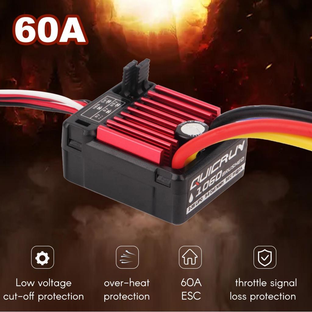 lixadaofficial.th HobbyWing QuicRun 1060 60A แปรงควบคุมความเร็วอิเล็กทรอนิกส์ ESC สำหรับ 1/10 รถ RC