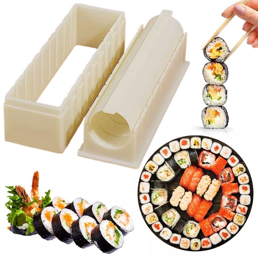 Sushi Molder For Rice Ball Reusable Plastic Sushi Maker Kitchen Mold Tool Kit Diy Press Shape B7y8