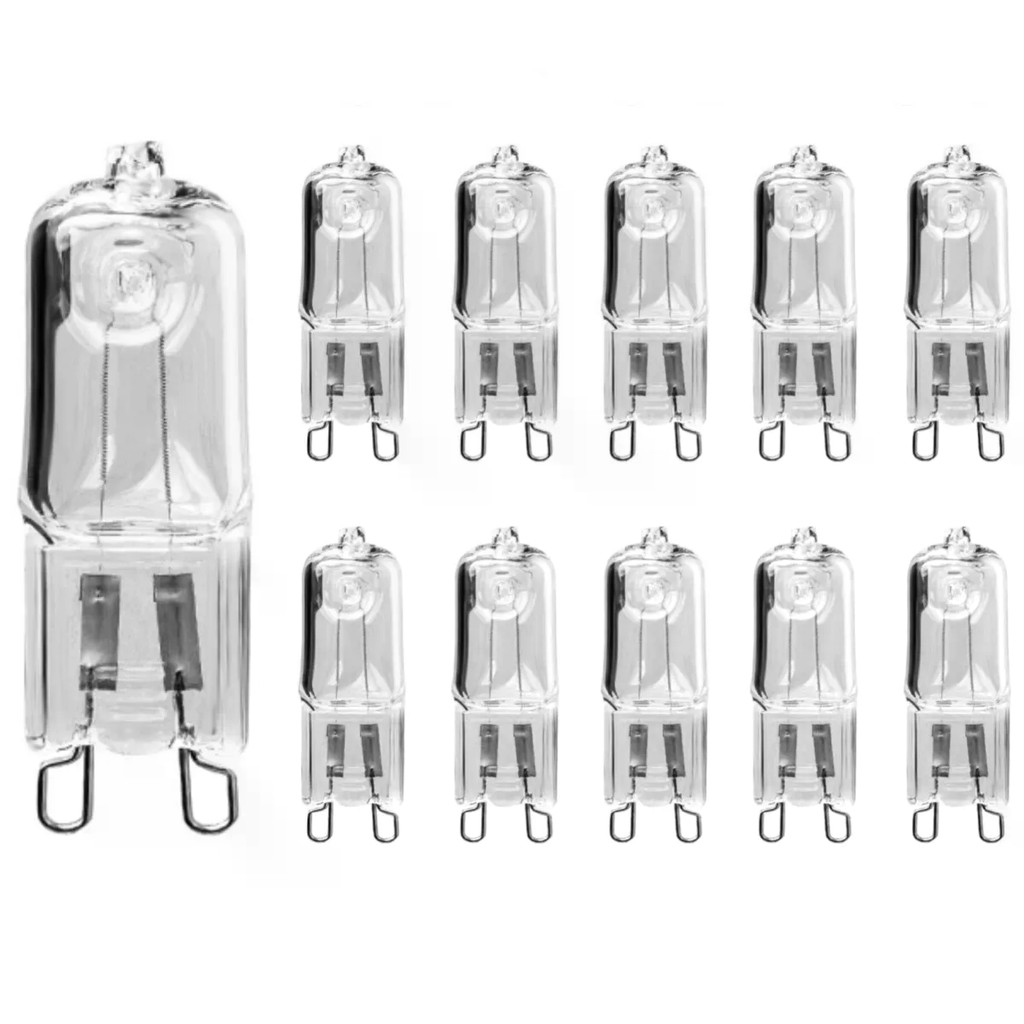10PCS G9 220V 25W 28W 40W 60W Eco หลอดไฟฮาโลเจนแคปซูล LED หลอดไฟแทรกลูกปัดโคมไฟคริสตัลหลอดไฟฮาโลเจน